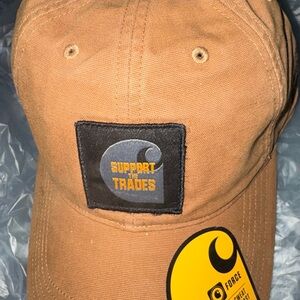 Carhartt Tan Cap with Support the Trades Patch